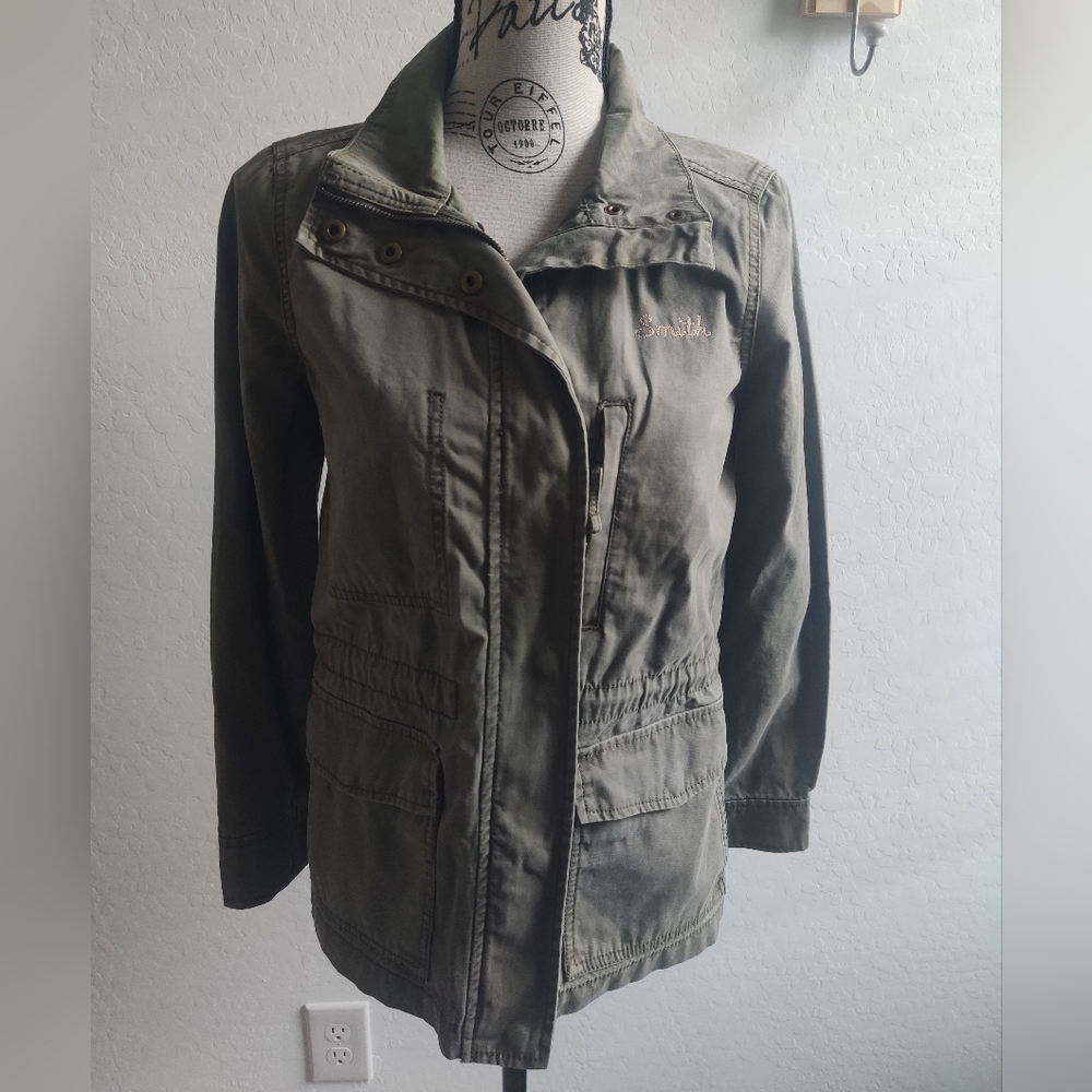 🆕 Madewell Olive Military Green 100% cotton chore Cargo Fall Gorpcore Jacket_XS